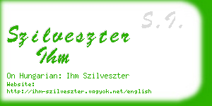 szilveszter ihm business card